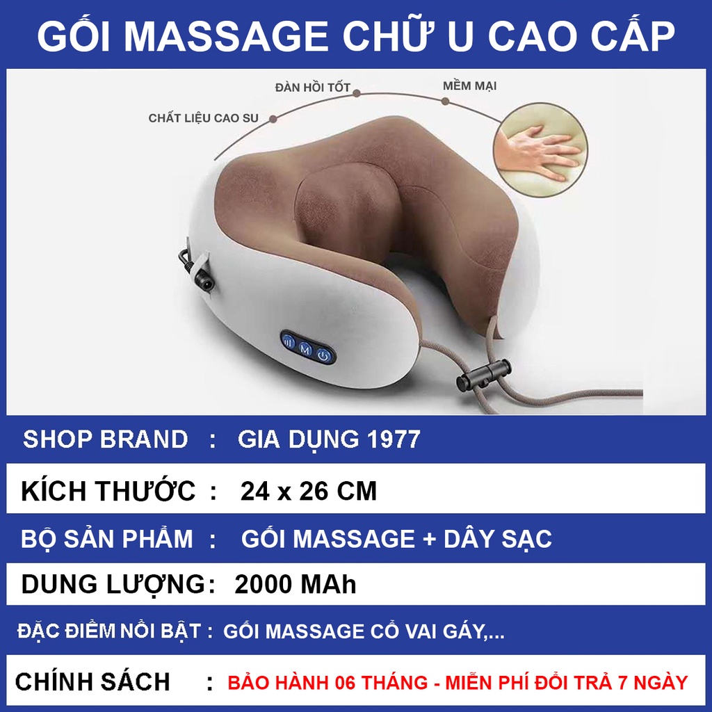 Gối massage cổ vai gáy hồng ngoại 8 bi cao cấp công nghệ Nhật Bản, máy mát xa toàn thân đa chức năng