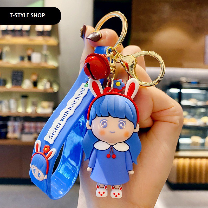 Móc khóa Cặp Couple xanh dương đáng yêu