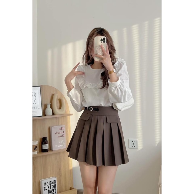 [ẢNH THẬT] Sơ Mi Ren Cổ Viền Vuông Tiểu Thư Vintage Uzzlang Form Rộng Chất Đẹp