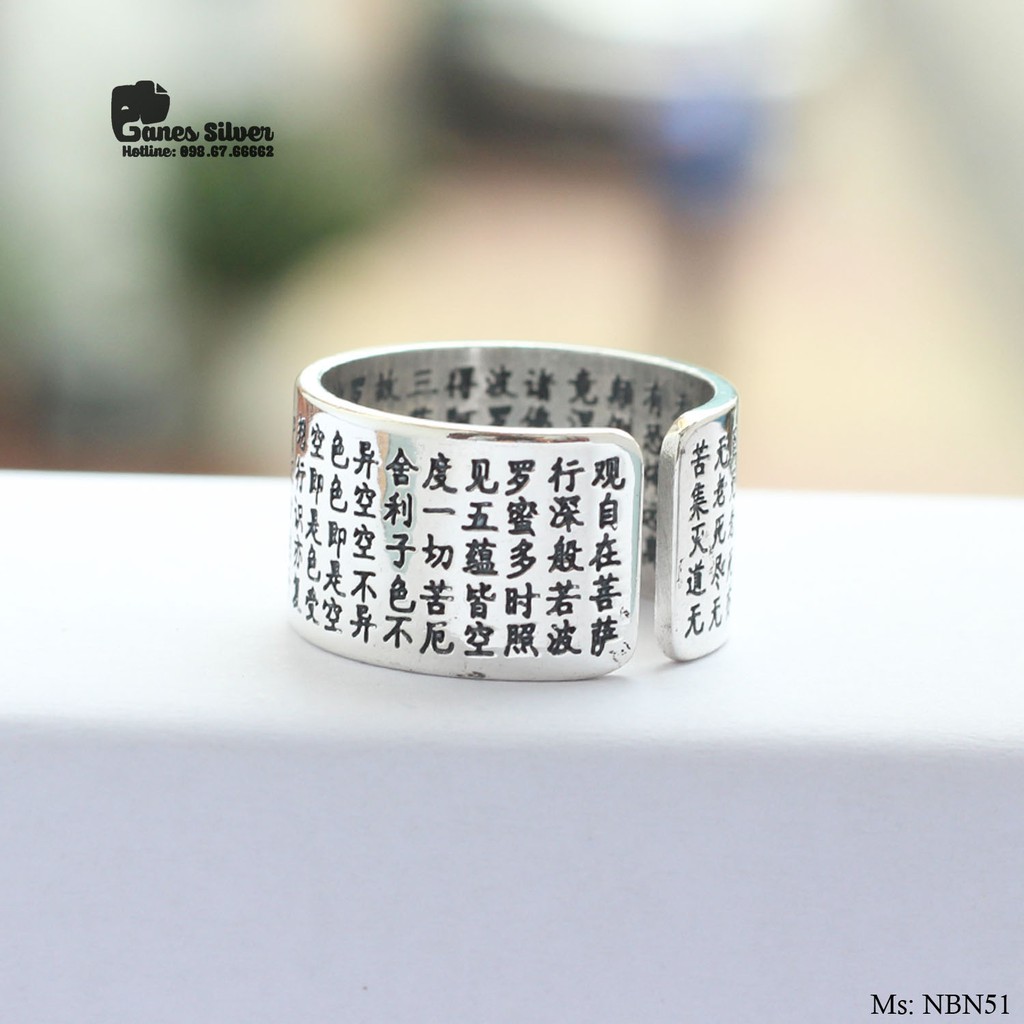 Nhẫn Nam Phật Phổ Hiền Bồ Tát Chất Liệu Bạc Thái - Thương Hiệu Ganes Silver