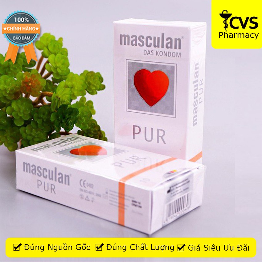 Bao cao su Masculan trắng, siêu mỏng - Hộp 10 cái - Masculan Pure Superfine cvspharmacy