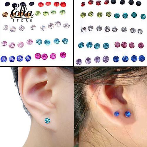 20 Đôi Bông Tai Kim Loại Đính Đá Đẹp Mắt