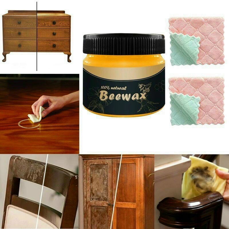 Sáp đánh bóng đồ gỗ Beewax 80g, Sáp ong tự nhiên giúp đồ gỗ sáng bóng như mới 100% natural