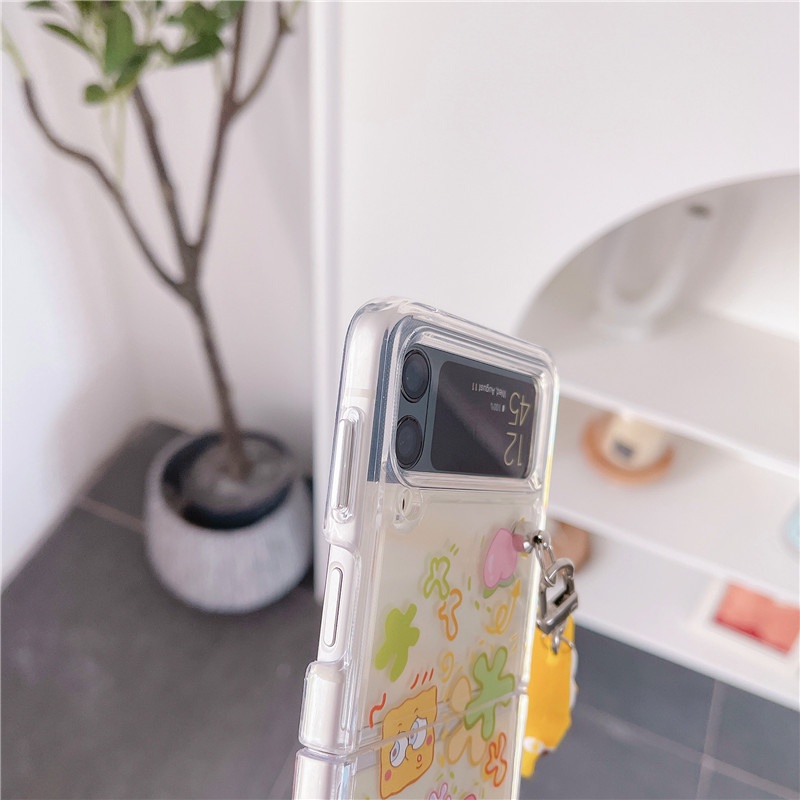 Ốp Điện Thoại Trong Suốt In Hoạt Hình SpongeBob Chống Sốc Cho Samsung Galaxy Z Flip 3 5G Z Flip3 Zflip3 Samsung Z Flip 3
