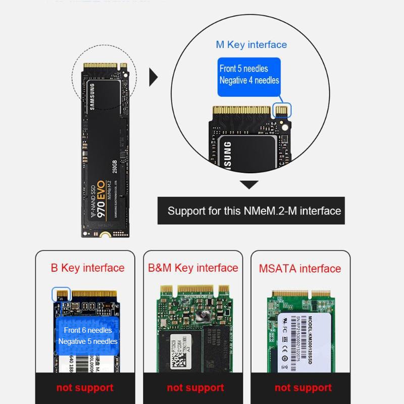 Hộp đựng ổ cứng SSD RTL9210 M.2 bằng nhôm kết nối USB3.1 TYPE C và NVME HDD | WebRaoVat - webraovat.net.vn