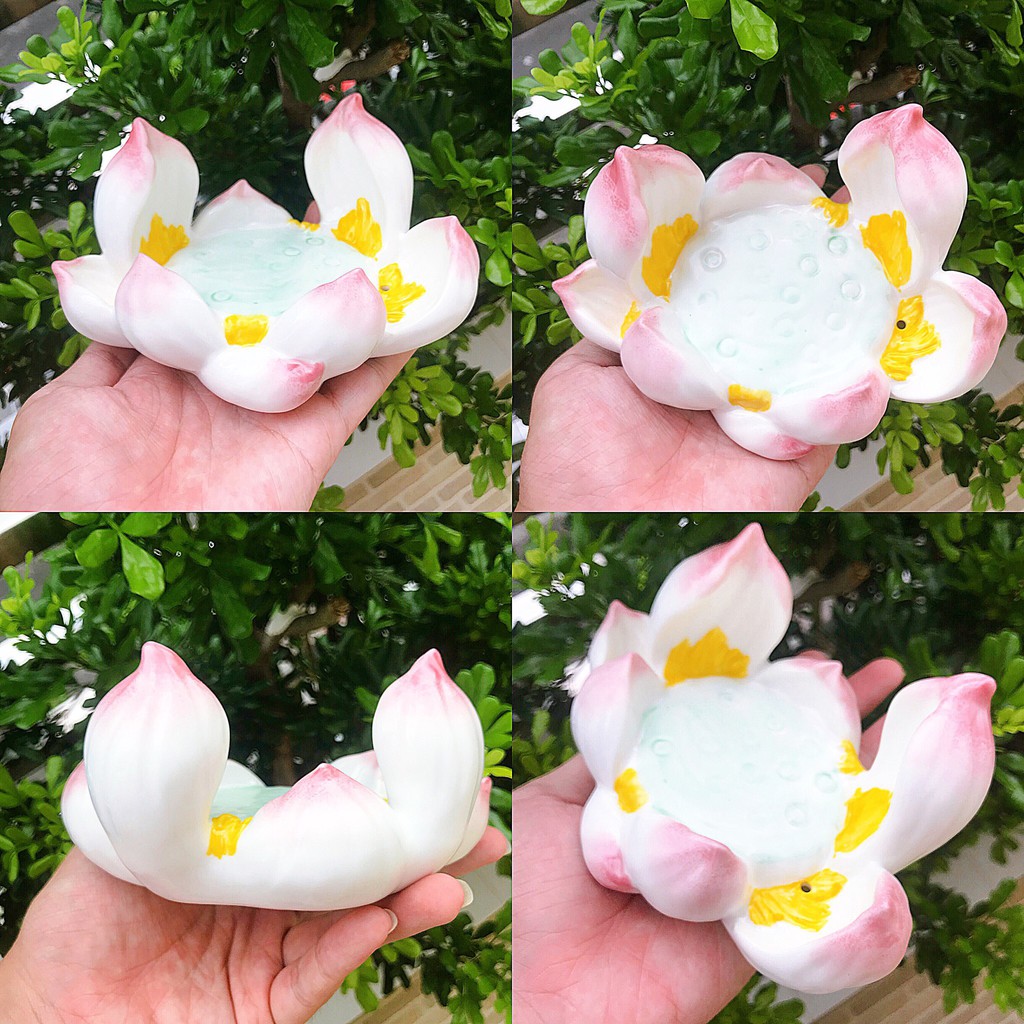 Tượng phật Quan Âm, Thích Ca gốm sứ phong thủy ngồi trên đế hoa sen