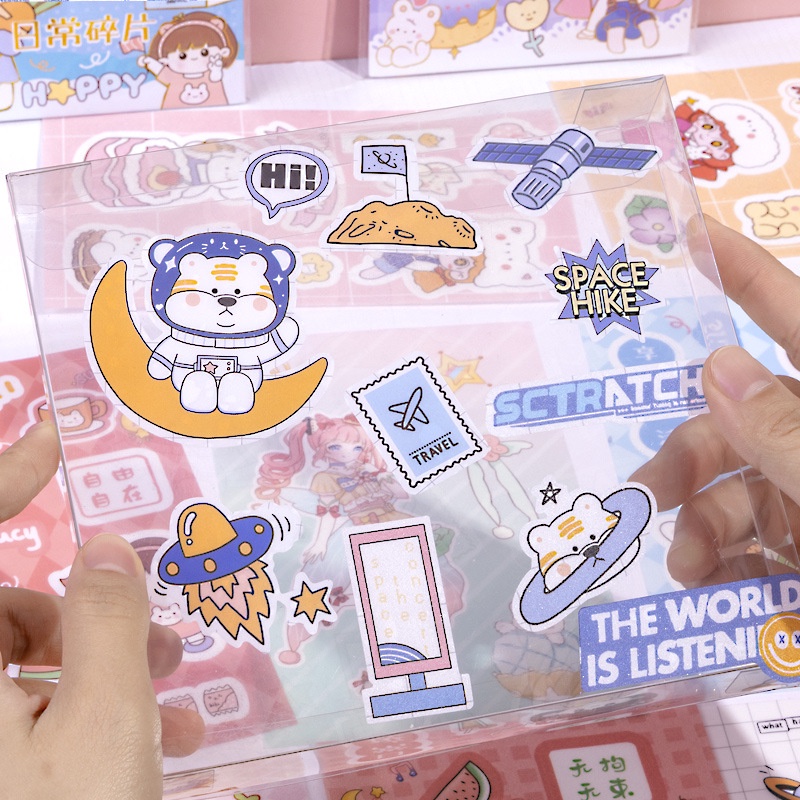 Bộ 4 Tờ Sticker Hành Trình Thời Gian - Nhãn Dán Trang Trí Sổ Tay