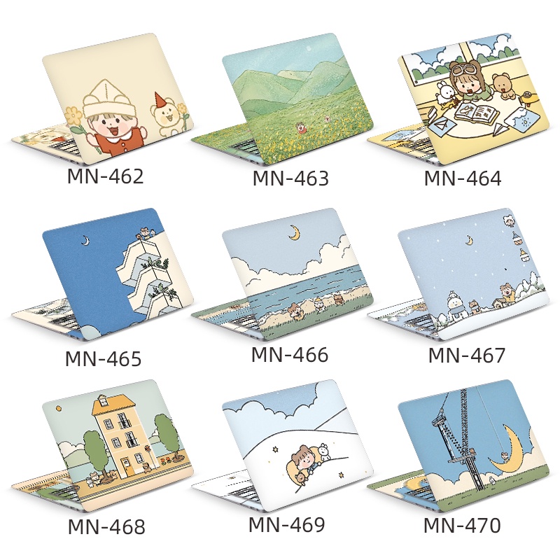 Miếng dán trang trí laptop họa tiết hoạt hình dễ thương chống nước chống bụi chống trầy xước
