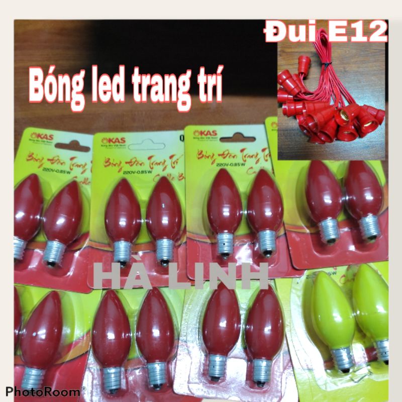 Compo 2 bóng đèn LED trái ớt quả nhót cà na  đèn thờ bóng trang trí SOPOKA QN1 QN2 QN3 QN4 2 đui E12