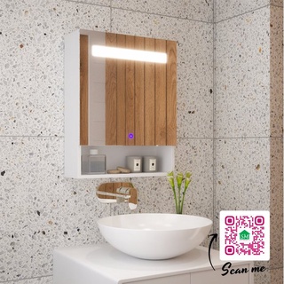Tủ gương phòng tắm tích hợp đèn led cảm ứng smhome nt01