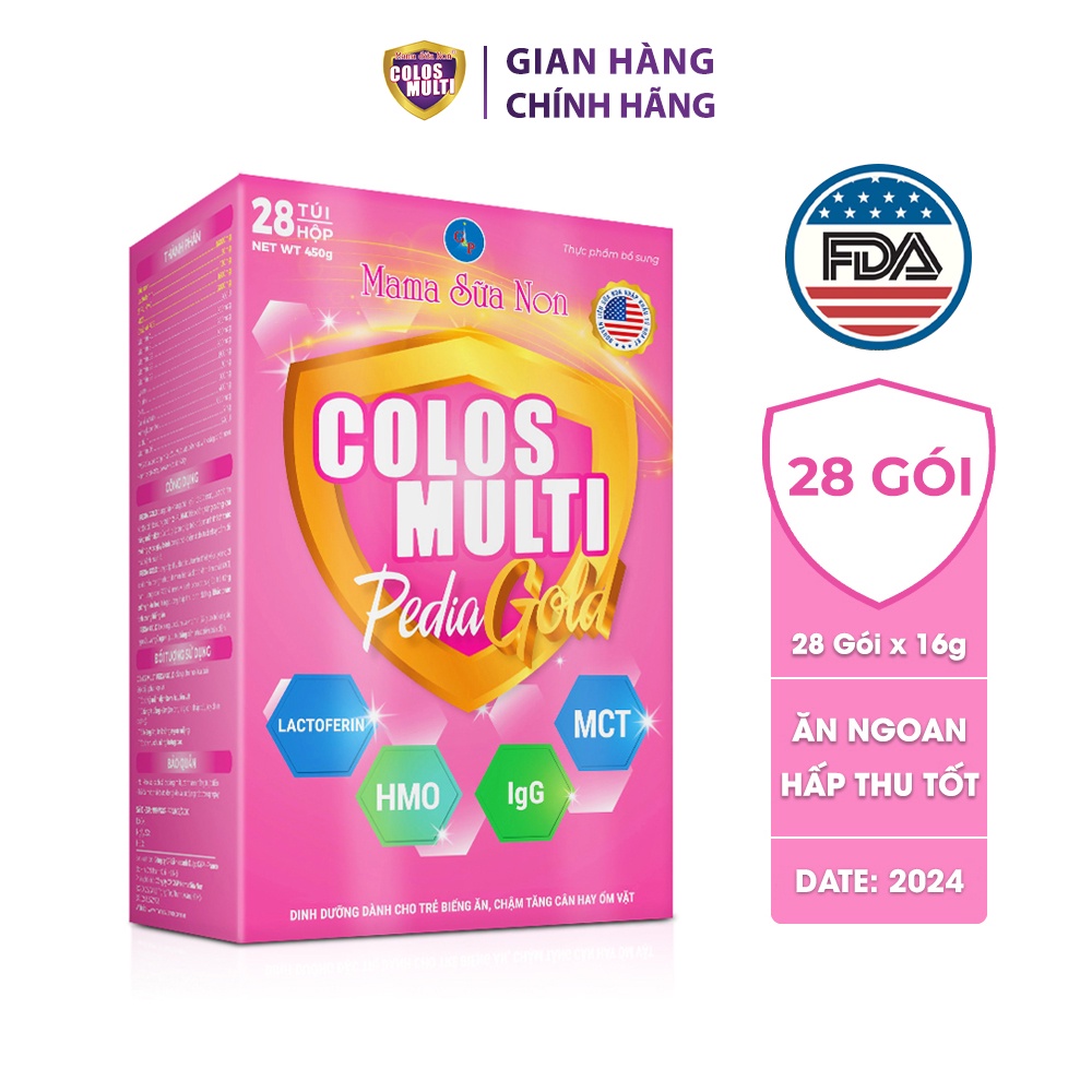 Mã MKBCOL2 giảm 10% đơn 600K Sữa bột Colosmulti Pedia Gold hộp 28 gói x