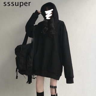 Áo Hoodie Dáng Rộng Phối Khóa Kéo Độc Đáo Phong Cách Hàn Quốc Cho Nam Nữ