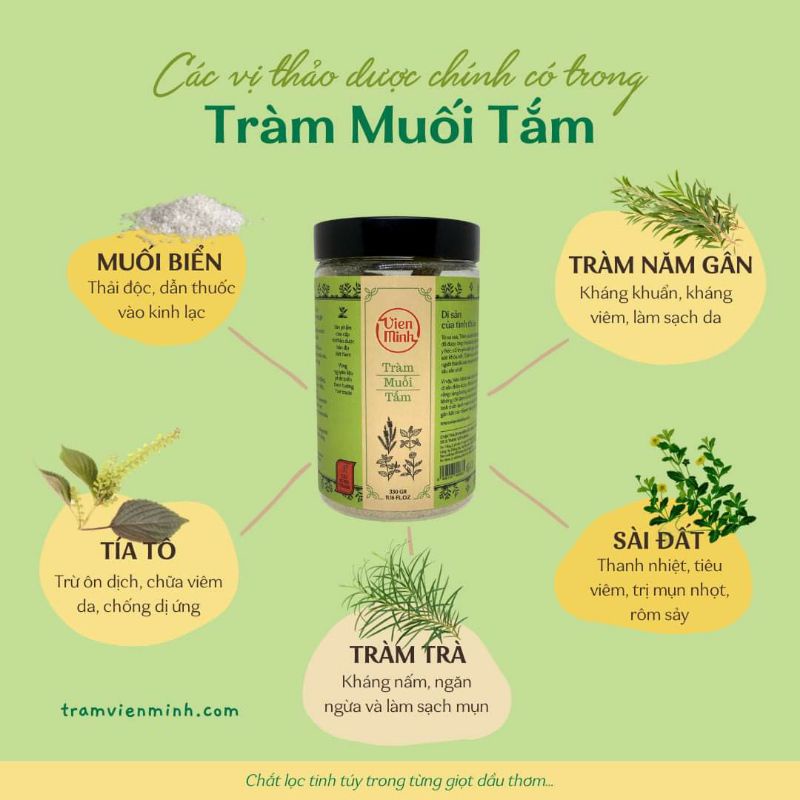 Tràm muối tắm Viên Minh 330g