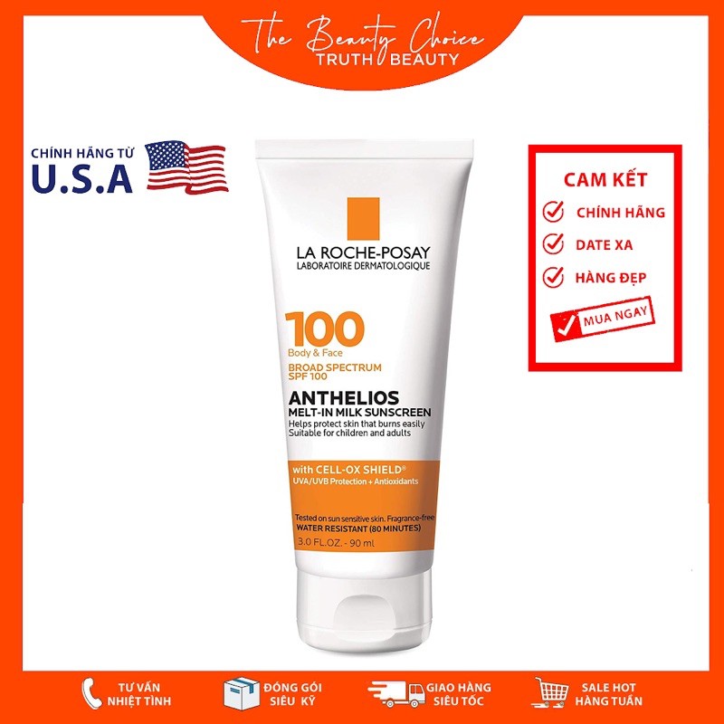 Kem chống nắng La RochePosay Anthelios MeltIn Milk Sunscreen SPF 100 (90mL)