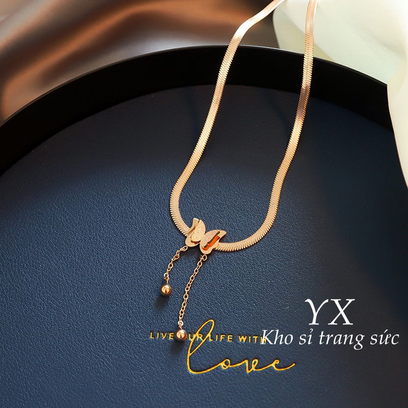Dây chuyền titan mặt bướm vòng cổ bướm TITAN KHÔNG GỈ thiết kế thời trang sang trọng trang sức titan cao cấp
