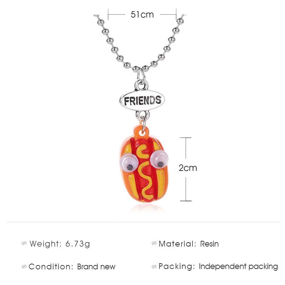 AROMA Vòng Cổ Chuỗi Hạt Kim Loại Mặt Bánh Quy Sữa Hamburger Bánh Hot Dog Quà Tặng Cho Nam