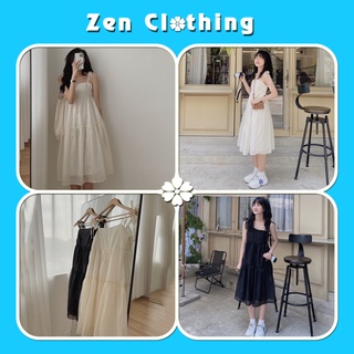 Váy babydoll 2 dây xòe tầng 2 lớp xinh xắn đầm maxi nữ đi chơi Zen Clothing Zen112