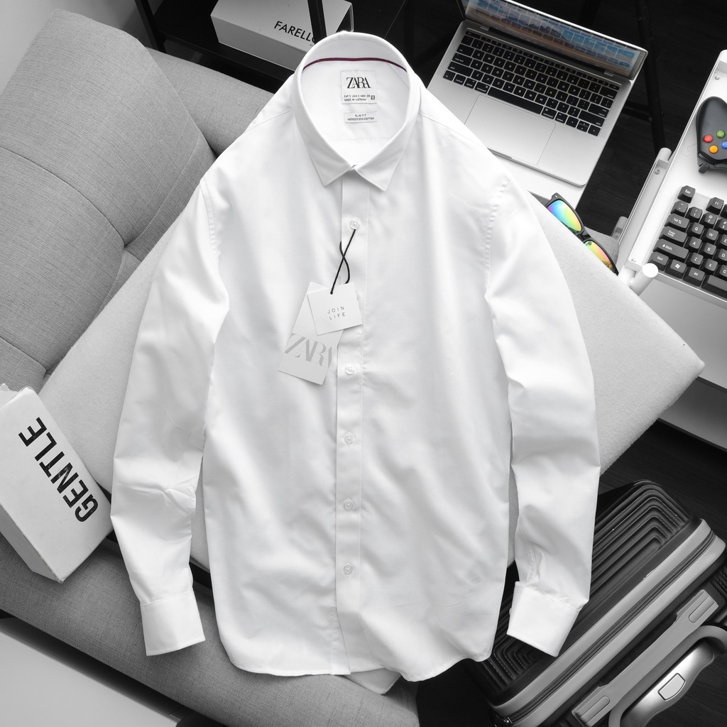 Aó sơ mi nam dài tay dư xịn ZR,Chất vải cotton lụa chống nhăn,Form Slimfit,thấm hút mồ hôi,hàng VNXK