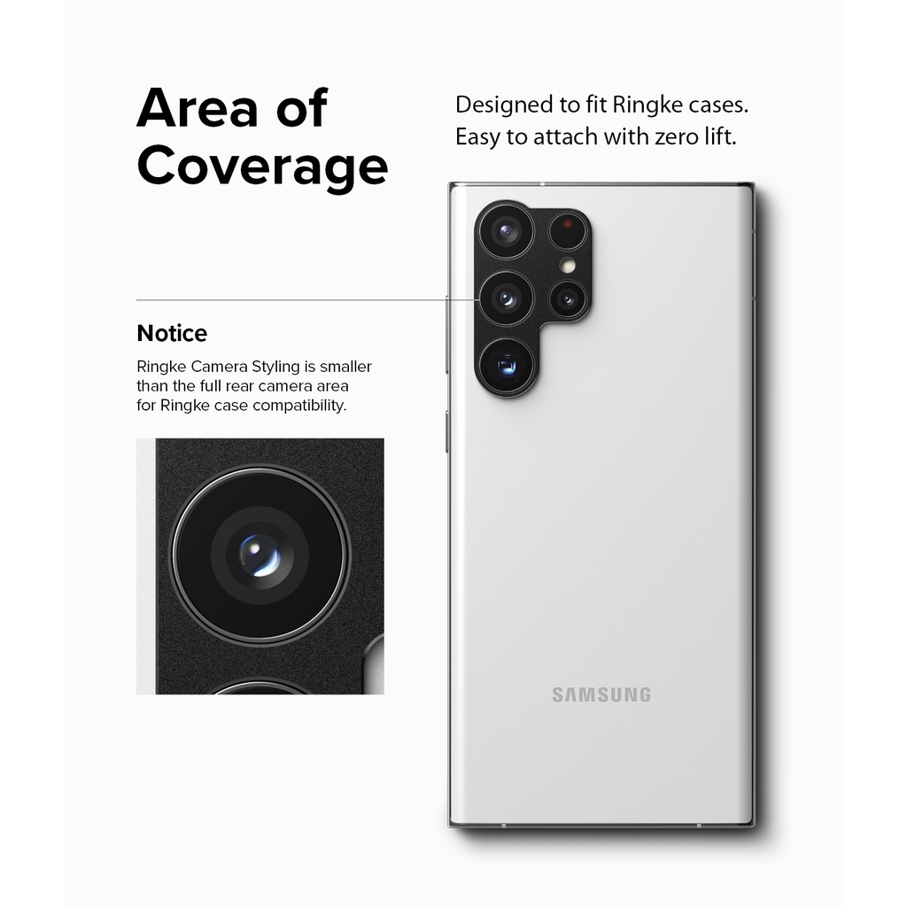 Ringke Camera Styling Khung Nhôm Bảo Vệ Ống Kính Máy Ảnh cho Galaxy S22 Ultra