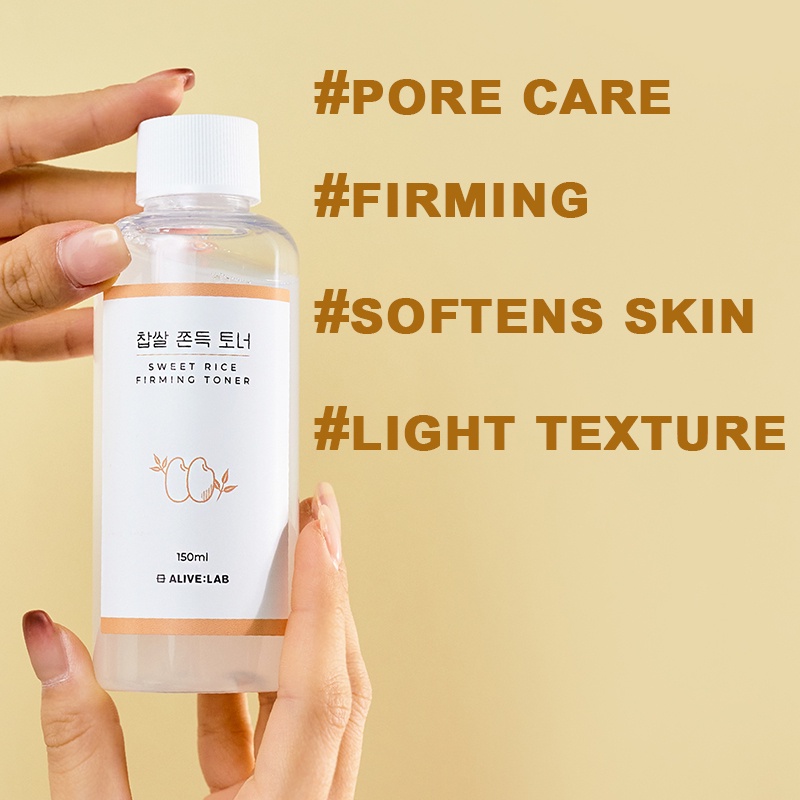 ALIVELAB Sweet Rice Firming Toner Cải thiện lỗ chân lông to và tăng cường đàn hồi 150ml