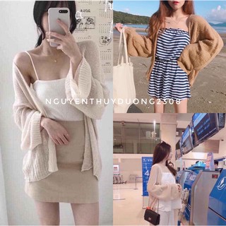 Áo cadigan len mỏng đi biển mùa hè