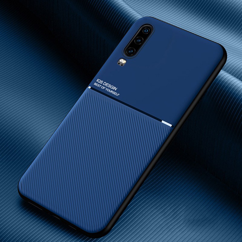 Ốp điện thoại tpu mềm phối da chống sốc mặt nhám có từ tính cho Huawei P30Pro P20Pro P10Plus