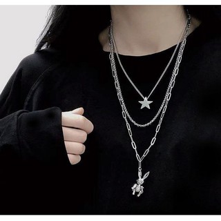 [RẺ VÔ ĐỊCH] Bộ 3 vòng cổ hình THỎ dây chuyền hợp kim unisex nam nữ phong cách thời trang | Replays.vn