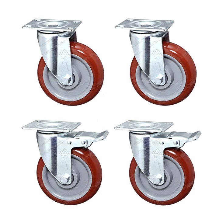 Bánh xe đẩy chịu lực tốt PVC đỏ mận
