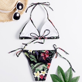Bikini 2 Mảnh Hoạ Tiết - Bikini Dáng Basic - Đồ Bơi 2 Mảnh Hoa Lá