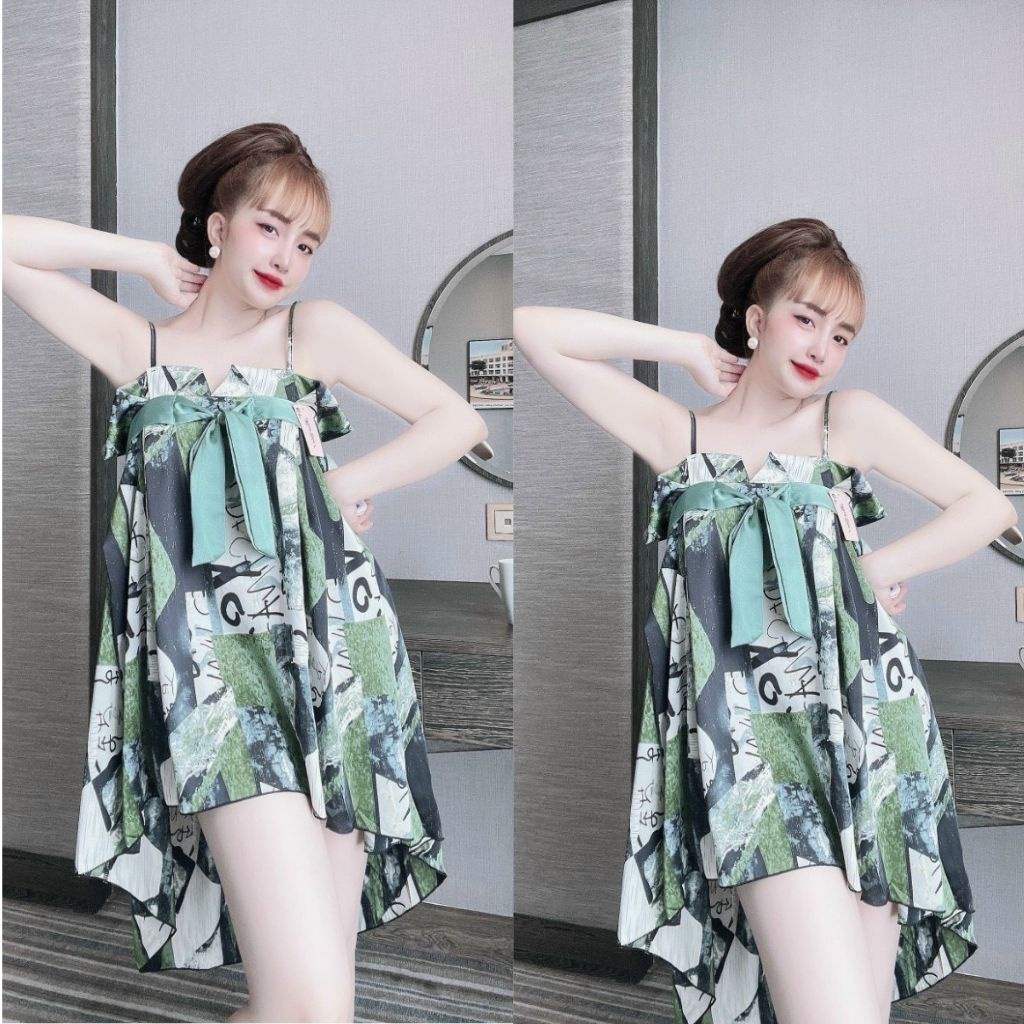 Váy ngủ sexy Miky, Đầm ngủ sexy lụa Satin Chất Siêu Mát Dáng Siêu Xinh&lt;62KG