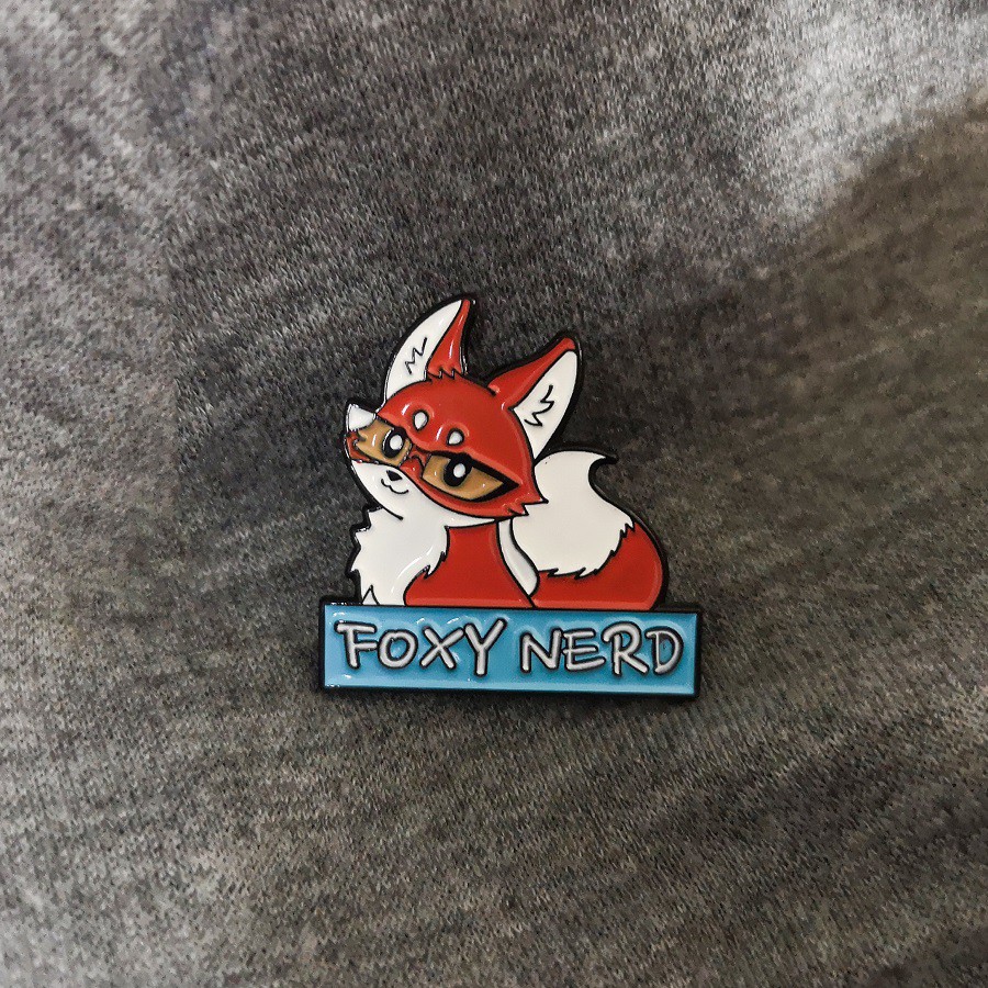 Ghim cài áo QIHE JEWELRY hình chú cáo hoạt hình dễ thương