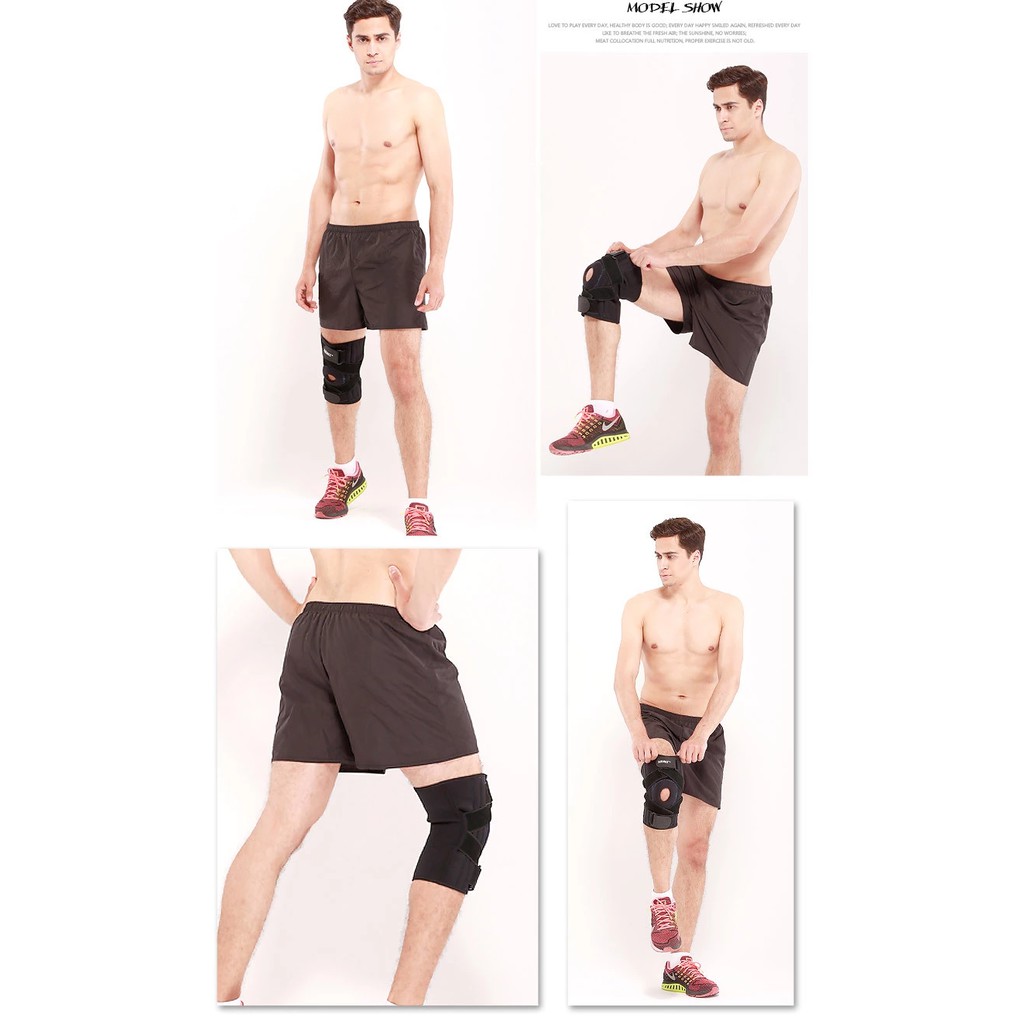 Đai bó bảo vệ khớp gối AOLIKES A-7907 sử dụng thanh hợp kim nhôm trợ lực sport knee protector