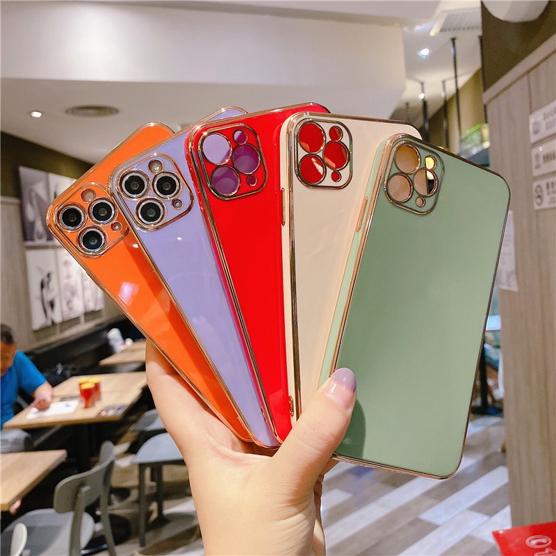 Ốp Điện Thoại Mềm Chống Sốc Viền Vuông Cho iPhone 14 13 12 11 Pro Max Mini X XS XR 8 7 6 6S Plus + SE 2020