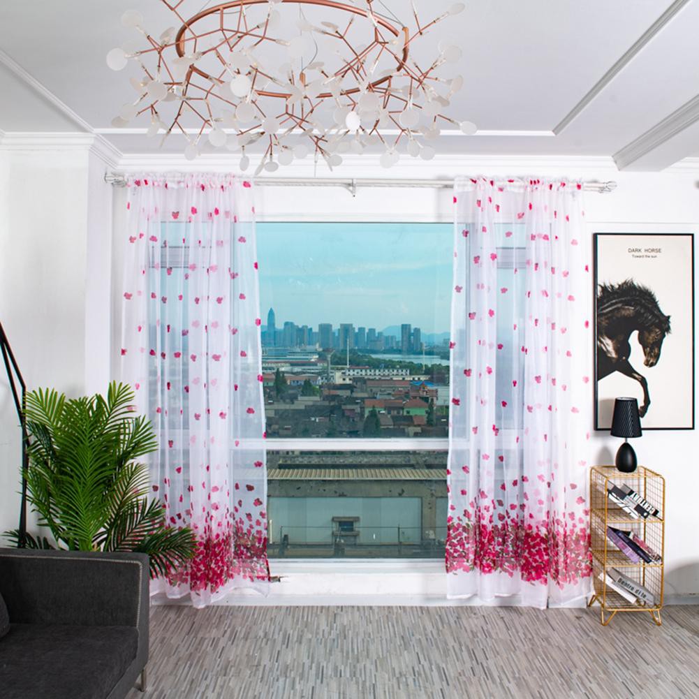 Flh 100X120 Cm Hoa Hoa Văn Hình Lá Sheer Rèm Vải Tuyn Cửa Sổ Nhà Khách ...