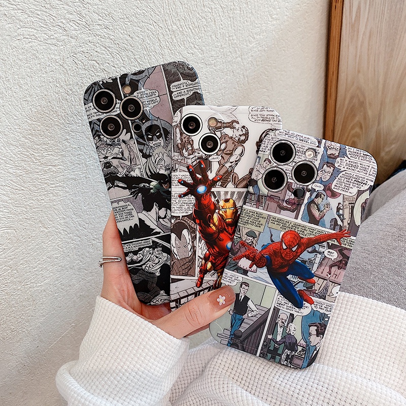 Ốp Điện Thoại Mềm In Hình Marvel Bảo Vệ Ống Kính Máy Ảnh Cho iPhone 14 Pro Max 13 11 12 Pro Max Xs Max XR 14plus