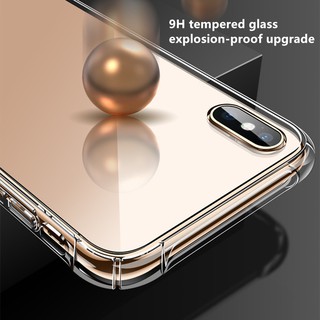Ốp điện thoại kính cường lực trong suốt cho Iphone x Xs Xr Xs max