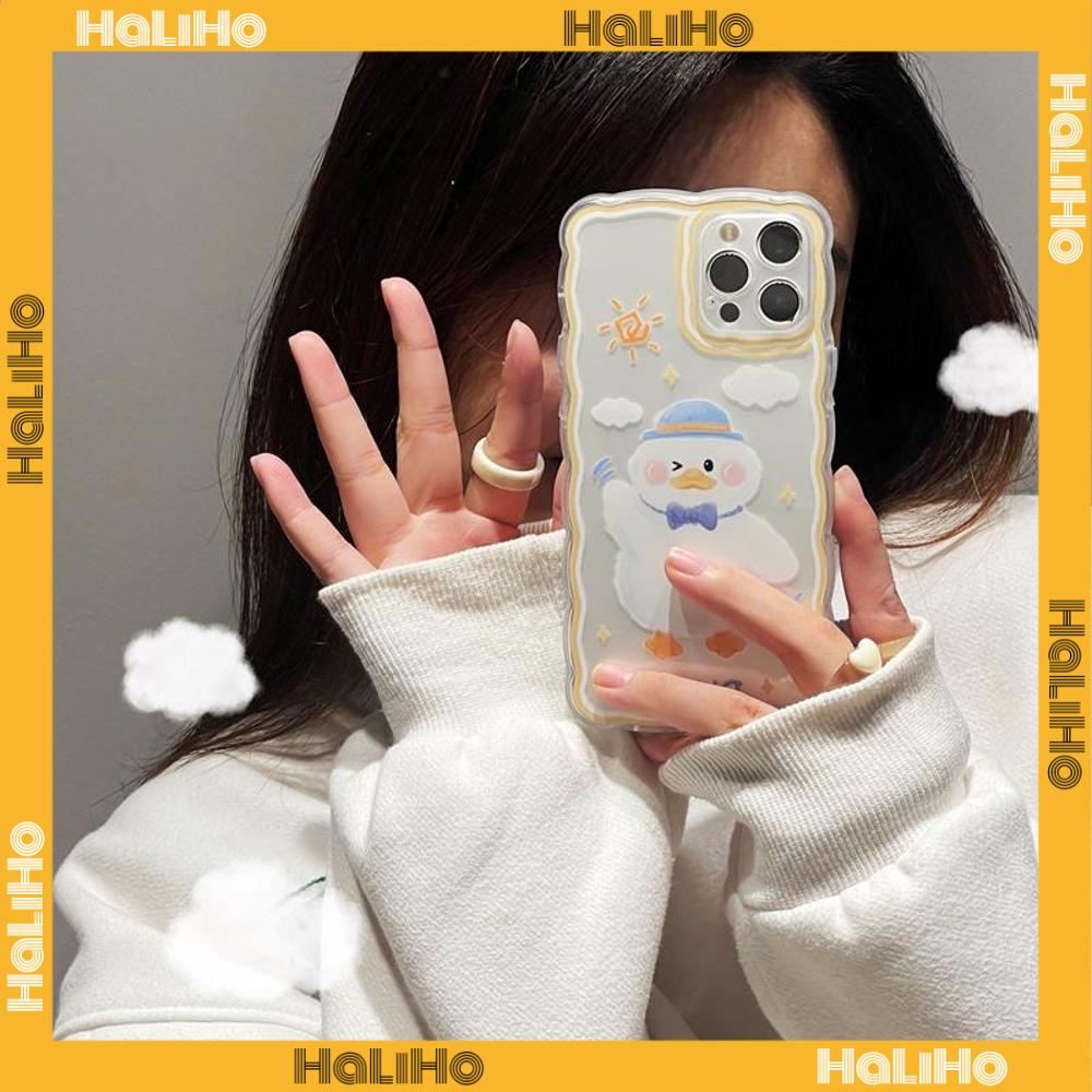 iPhone Case Silicone Soft Case Clear Case Wave Non-Slip Shockproof Camera Cover Protection Duck Cute Compatible For iPhone 13 Pro Max iPhone 12 Pro Max iPhone 11 iPhone7 Plus