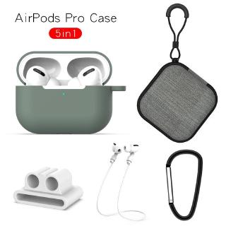 Bộ 5 sản phẩm có vỏ bọc hộp đựng tai nghe bluetooth Apple AirPods Pro 3 Generation với dây chống mất