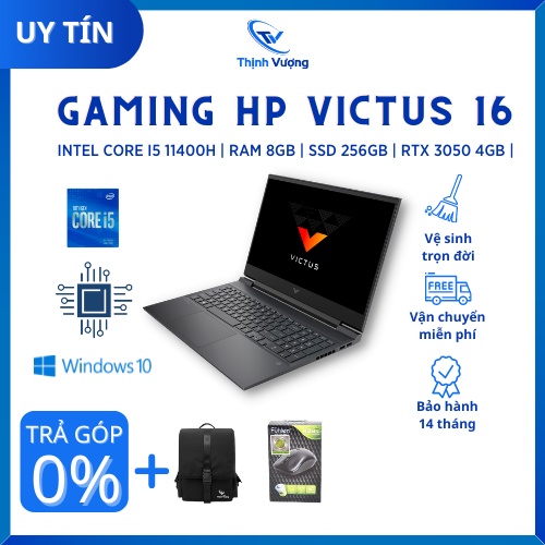 Gaming HP Victus 16-d0204TX 4R0U5PA | Intel Core i5 11400H | RAM 8GB | SSD 256GB | RTX 3050 4GB | Màn hình 16.1 Full HD