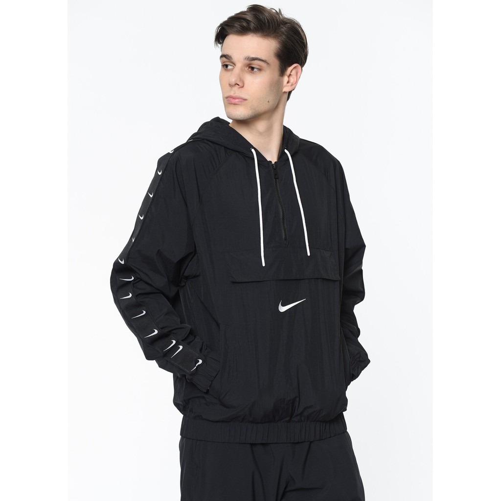 Áo khoác Nike Taped Swoosh Popover Jacket - Đen