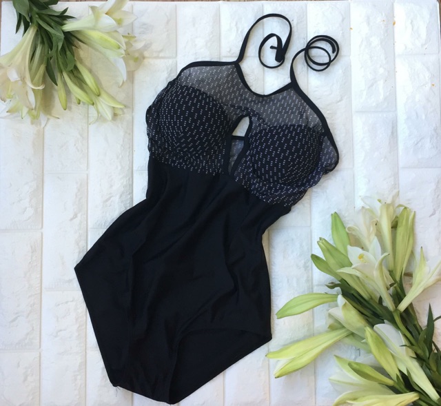 Bikini liền phối ren, monokini phối ren có ảnh thật