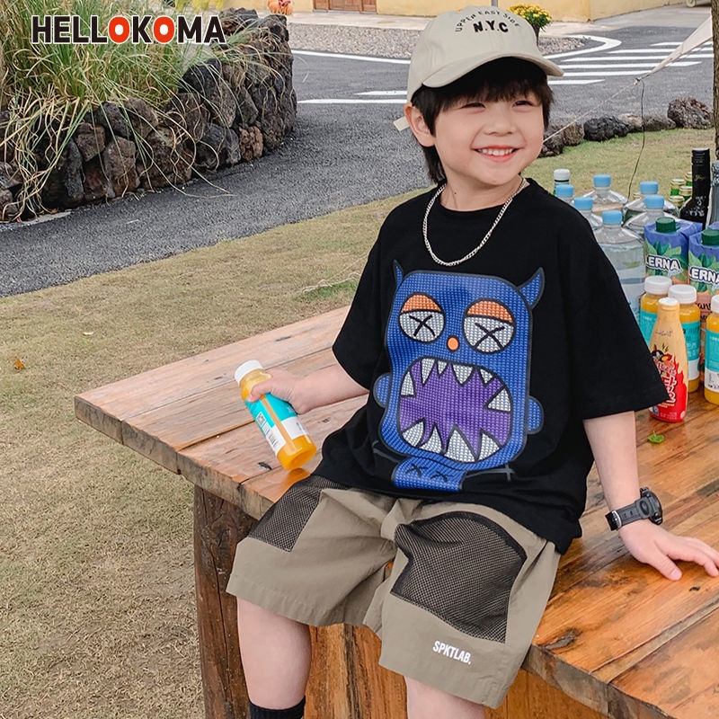 Áo Thun Cotton Trơn Tay Ngắn Thoải Mái Hợp Thời Trang Cho Bé Trai