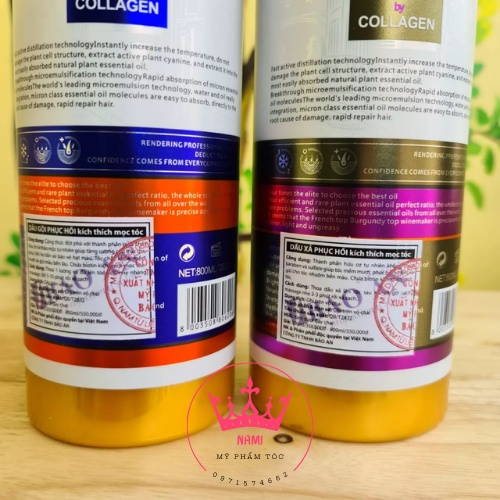 Cặp Dầu Gội Xả Collagen Keratin V76 800Ml Phục Hồi Tóc Hư Tổn,Ngăn Ngừa Gàu,Kích Thích Mọc Tóc Hàng Chính Hãng Cao Cấp