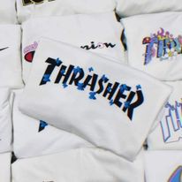 Áo phông unisex nam nữ form rộng tay lỡ chữ Thrasher đẹp vải dày mịn đẹp vải