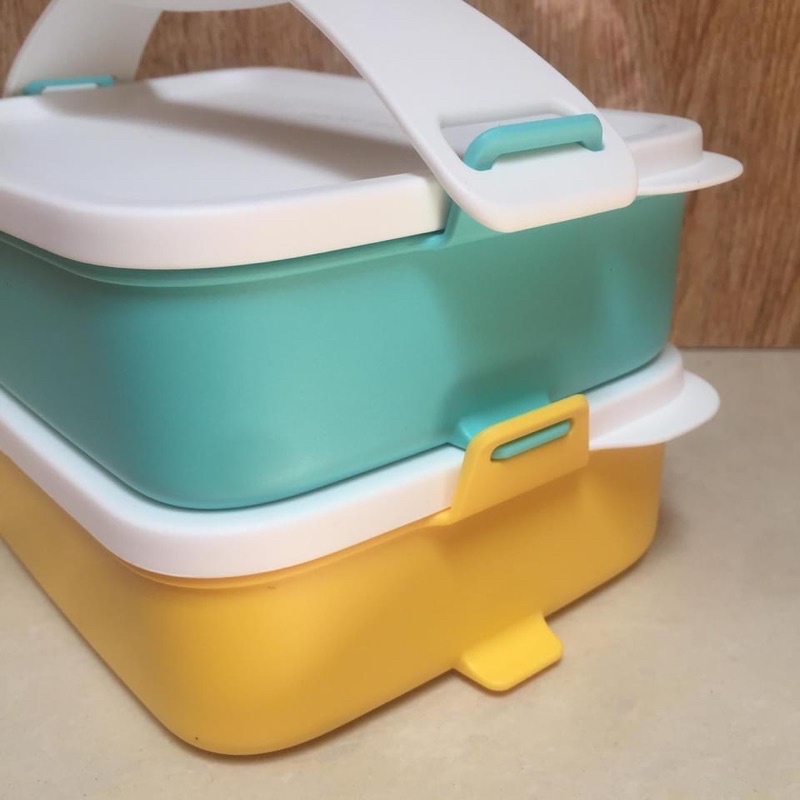Set 2 Hộp Cơm Chia Ngăn Click To Go 900ml/hộp Chính Hãng Tupperware - Phù Hợp Cho Dân Văn Phòng