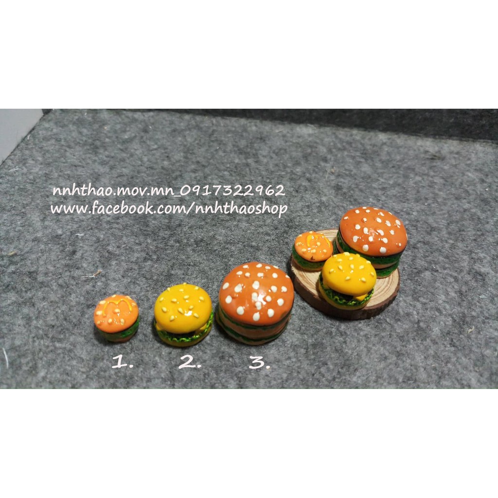 charm , minifood trang trí mô hình, tiểu cảnh_hamburger