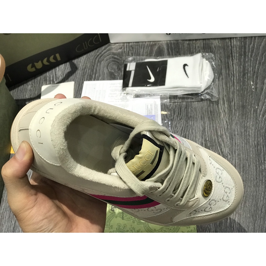 Siêu Phẩm Giày Thể Thao Sneaker Gu..CCi ST Hồng Bạc Cao Cấp Ảnh Thật + freeship + Tặng Tất