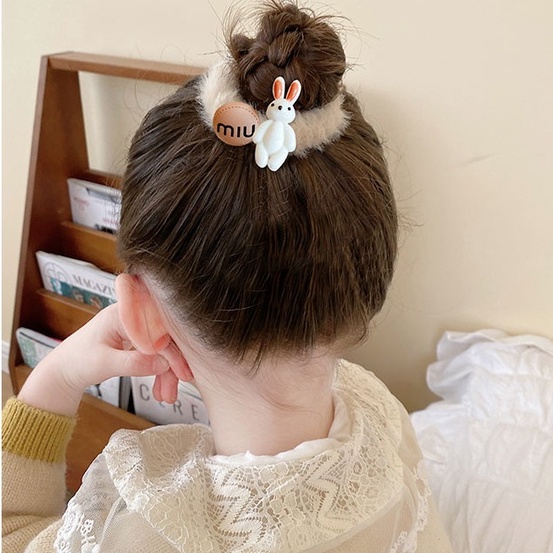 5 Dây buộc tóc co giãn họa tiết hoạt hình dễ thương
