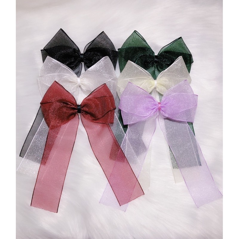 Kẹp nơ voan ánh nhũ