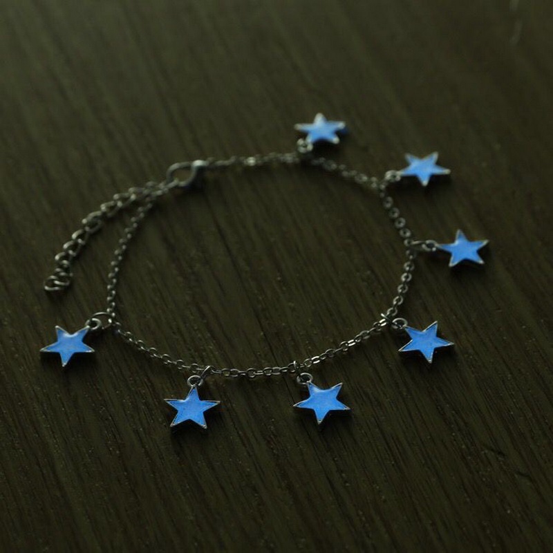 Vòng tay RINHOO họa tiết hoa cúc/ ngôi sao/ trái tim dạ quang thời trang cho nữ